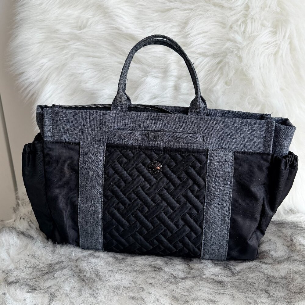 Lug Romper Tote Bag – Black & Gray | Quilted Front | Travel & Everyday Carry